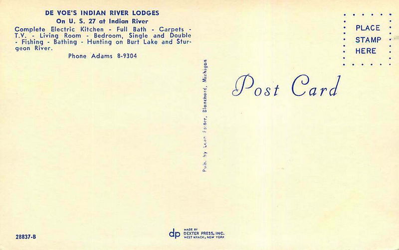 DeVoes Indian River Motel Lodges - Vintage Postcard 4